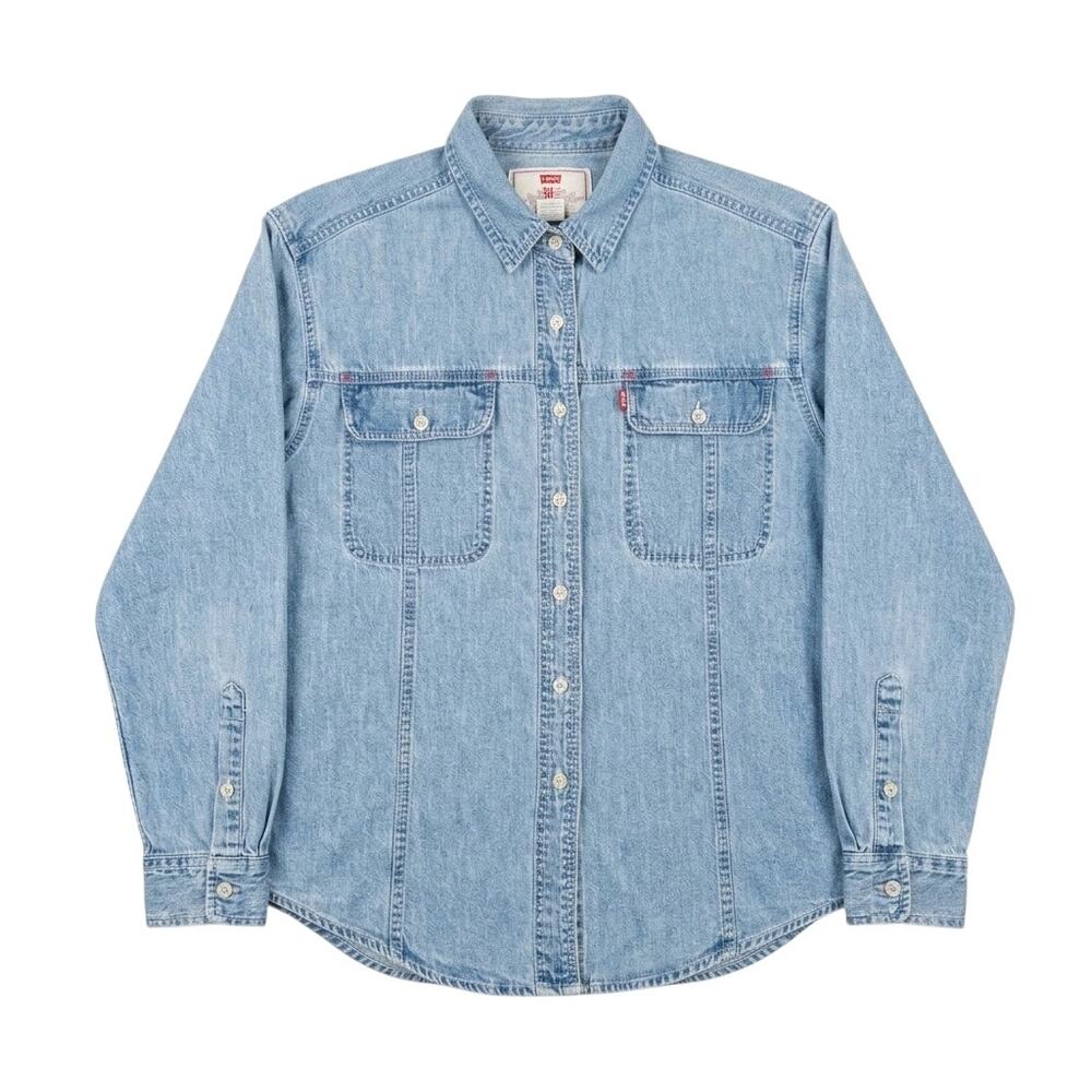 Vintage Levi's Jeans for Women Denim Shirt Womens L Light Wash 80s 90s Overshirt